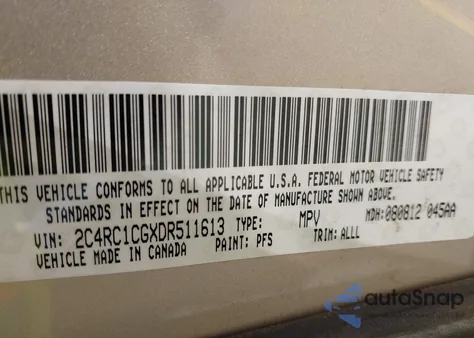 2013 Chrysler Town & Country Touring-L from USA, damaged, VIN 2C4RC1CGXDR511613